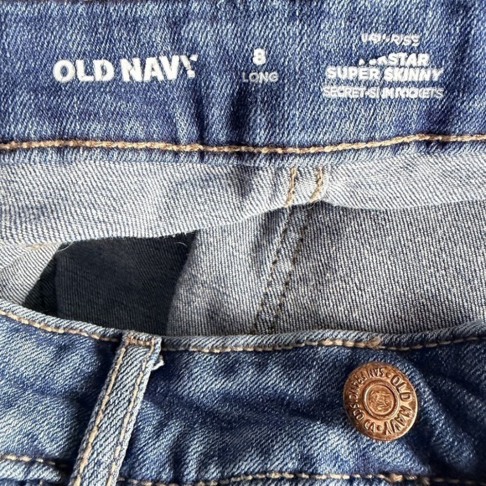 Womens Old Navy Rockstar Super Skinny Jeans Mid Rise Distressed Denim Sz 8 - Picture 5 of 8